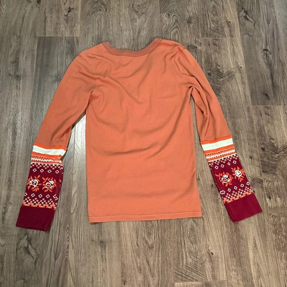 Free People Mikah Notch Neck Thermal longs sleeve top - Picture 6 of 12